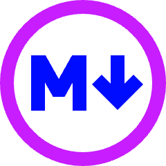 Markdown Circle Programming Icon from Sharp Neon Set