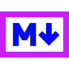 Markdown Rectangle Programming Icon from Sharp Neon Set