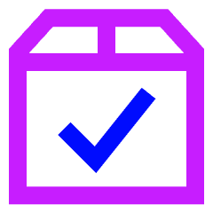 Shipment Check Icon from Sharp Neon Set