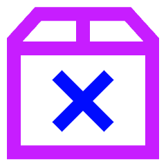 Shipment Delivery Fail Icon from Sharp Neon Set