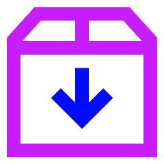 Shipment Download Icon from Sharp Neon Set