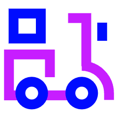 Motorcycle Courier Icon from Sharp Neon Set