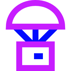 Parachute Drop Icon from Sharp Neon Set