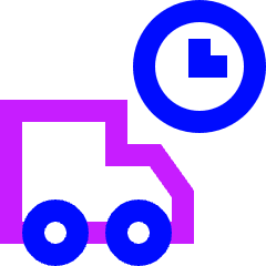 Transfer Truck Time Icon from Sharp Neon Set