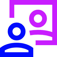 Group Meeting Call Icon from Sharp Neon Set