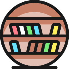 Shelf Books Round Icon from Ultimate Colors Set