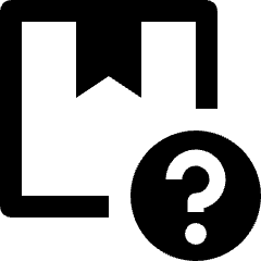 Clean line icon of a box with a question mark in a circle. Used for shipment help, delivery questions, and order support.