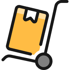 Warehouse Cart Package Ribbon 1 Icon from Ultimate Colors Set