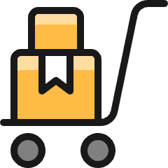 Warehouse Cart Package Ribbon Icon from Ultimate Colors Set