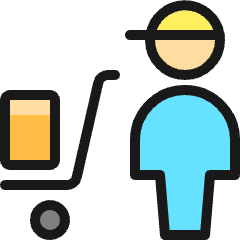 Warehouse Cart Worker Icon from Ultimate Colors Set