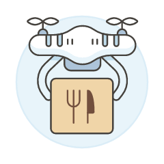 Food Delivery Drone 1 Illustration from UX Colors Set