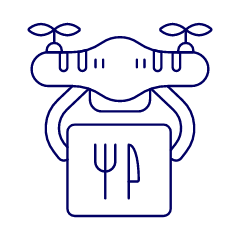 Food Delivery Drone 1 Illustration from UX Line Set