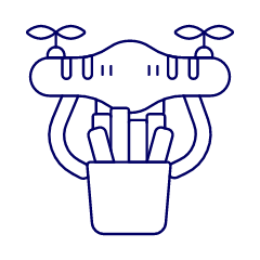 Food Delivery Drone 2 Illustration from UX Line Set