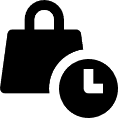 Shopping Bag Clock Icon from Nova Solid Set