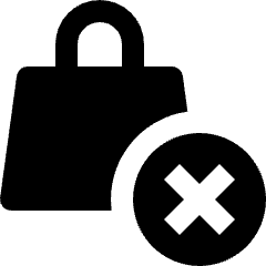 Shopping Bag Cross Remove Icon from Nova Solid Set