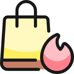 Shopping Bag Fire Icon from Ultimate Colors Set