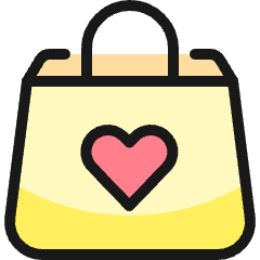 Shopping Bag Heart Icon from Ultimate Colors Set