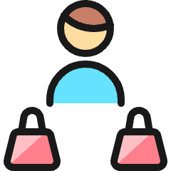 Shopping Bag Man Icon from Ultimate Colors Set