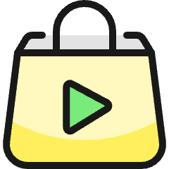 Shopping Bag Play Icon from Ultimate Colors Set