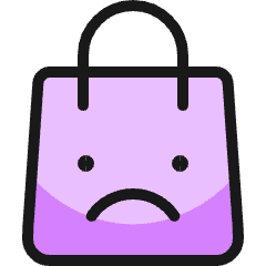 Shopping Bag Sad Icon from Ultimate Colors Set