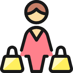 Shopping Bag Woman Carry Icon from Ultimate Colors Set