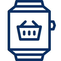 Shopping Basket Application Smart Watch Icon from Cyber Line Set