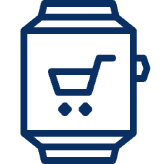 Shopping Cart Application Smart Watch Icon from Cyber Line Set