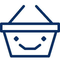 Shopping Basket Smile Icon from Cyber Line Set