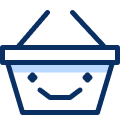 Shopping Basket Smile Icon from Cyber Duotone Set