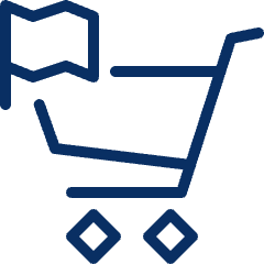 Shopping Cart Flag Icon from Cyber Line Set
