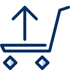 Shopping Cart Heavy Upload Icon from Cyber Duotone Set