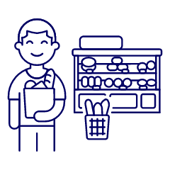 Bakery Shopping 1 5 Illustration from UX Line Set
