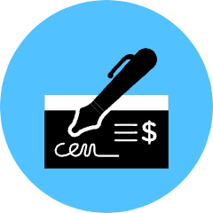 Bank Check Icon from Kameleon Pop Set