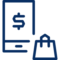 Shopping Application Mobile Icon from Cyber Line Set