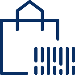 Shopping Bag Barcode Icon from Cyber Line Set