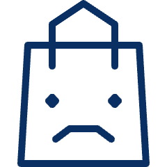 Shopping Bag Frown Icon from Cyber Line Set