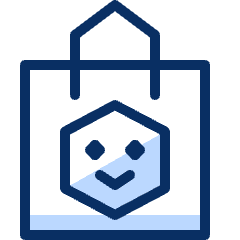 Shopping Bag Smiley Icon from Cyber Duotone Set