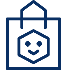 Shopping Bag Smiley Icon from Cyber Line Set