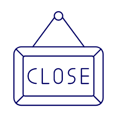 Store Close Blackboard Illustration from UX Line Set