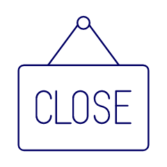 Store Close Sign Illustration from UX Line Set