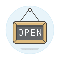 Store Open Blackboard Illustration from UX Colors Set