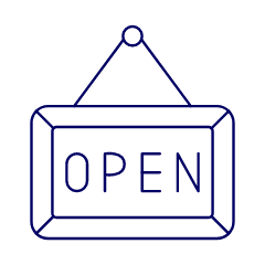 Store Open Blackboard Illustration from UX Line Set