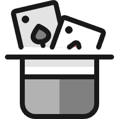 Show Hat Cards Icon from Ultimate Colors Set