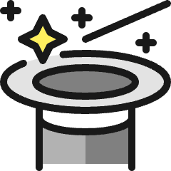 Show Hat Magician 1 Icon from Ultimate Colors Set