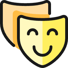 Show Theater Masks Icon from Ultimate Colors Set