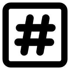 Hashtag Tag Channel Phone Number Icon from Core Remix Set