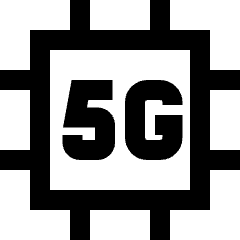 5g Chip Icon from Sharp Line Set