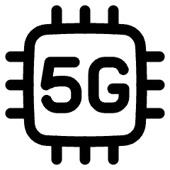 5g Chip Icon from Plump Line Set
