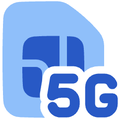 5g Sim Card Icon from Plump Flat Set