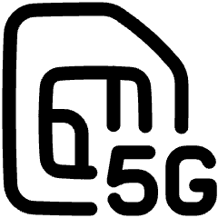 5g Sim Card Icon from Plump Line Set
